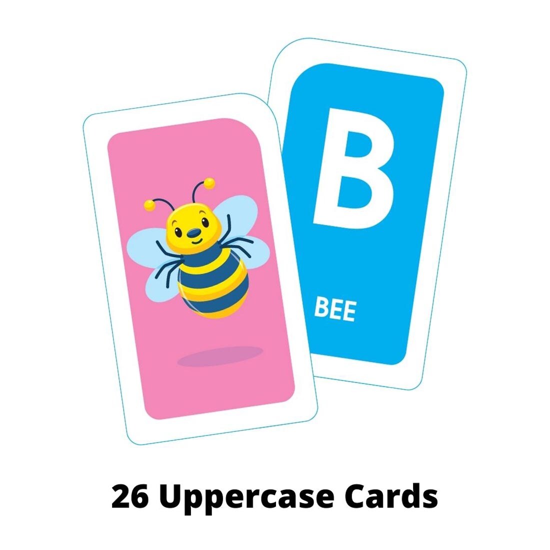 Sample double-sided uppercase alphabet flash card from School Zone Alphabet Flash Cards