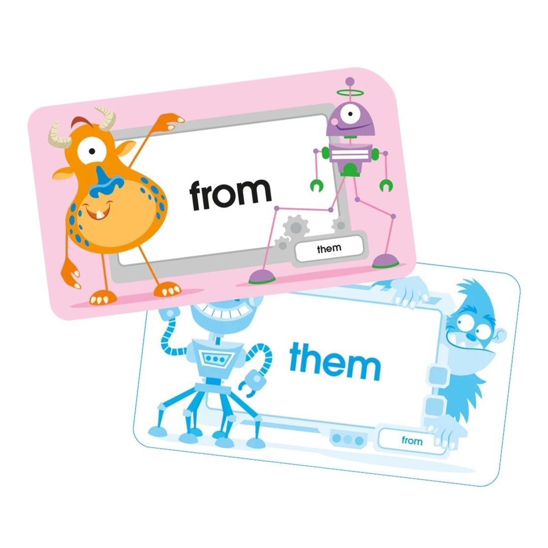 Sample double-sided sight word flash card from School Zone Sight Words Flash Cards