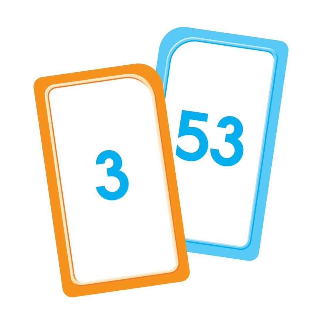 Sample double-sided number flash card from School Zone Numbers 1-100 Flash Cards