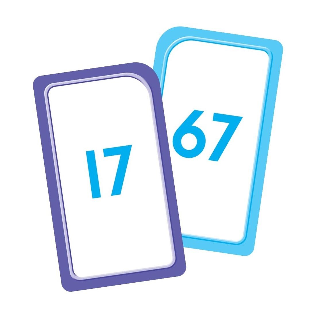 Sample double-sided number flash card from School Zone Numbers 1-100 Flash Cards