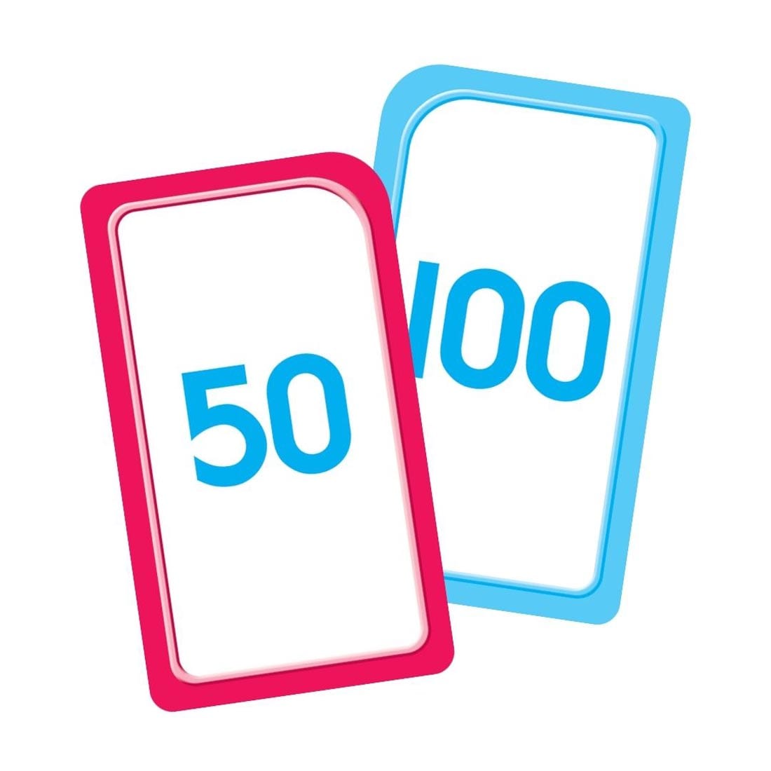 Sample double-sided number flash card from School Zone Numbers 1-100 Flash Cards