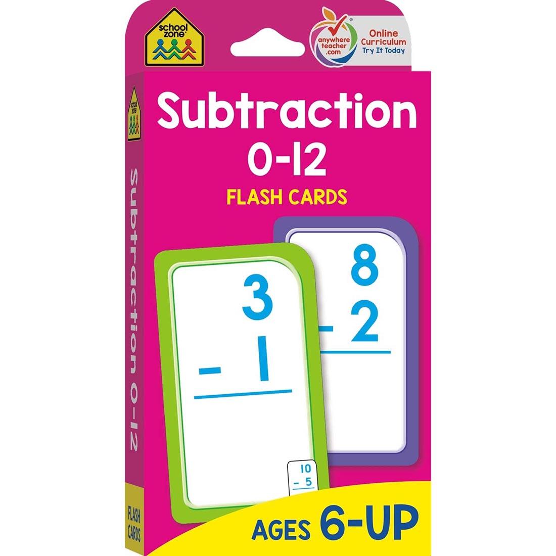 School Zone Subtraction 0-12 Flash Cards