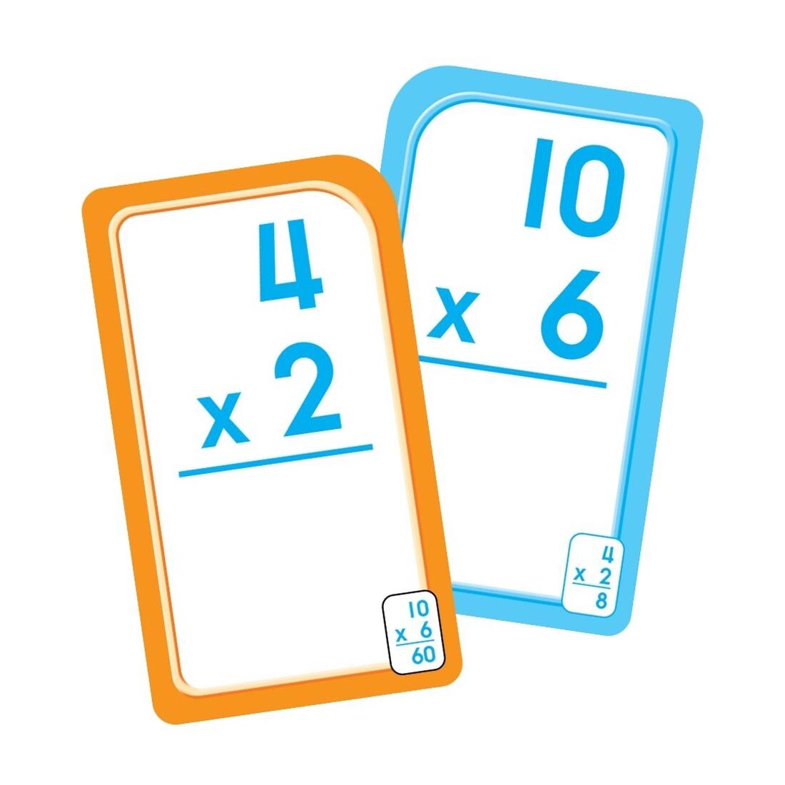 Sample double-sided multiplication flash card from School Zone Multiplication 0-12 Flash Cards