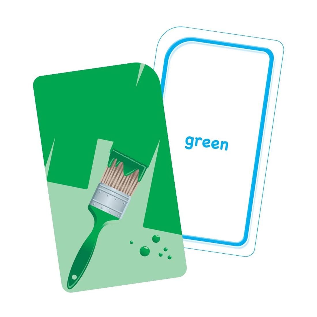 Sample double-sided color flash card from School Zone Colors, Shapes & More Flash Cards