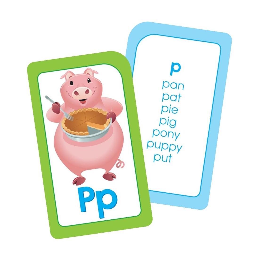 Sample double-sided phonics flash card from School Zone Phonics Made Easy Flash Cards