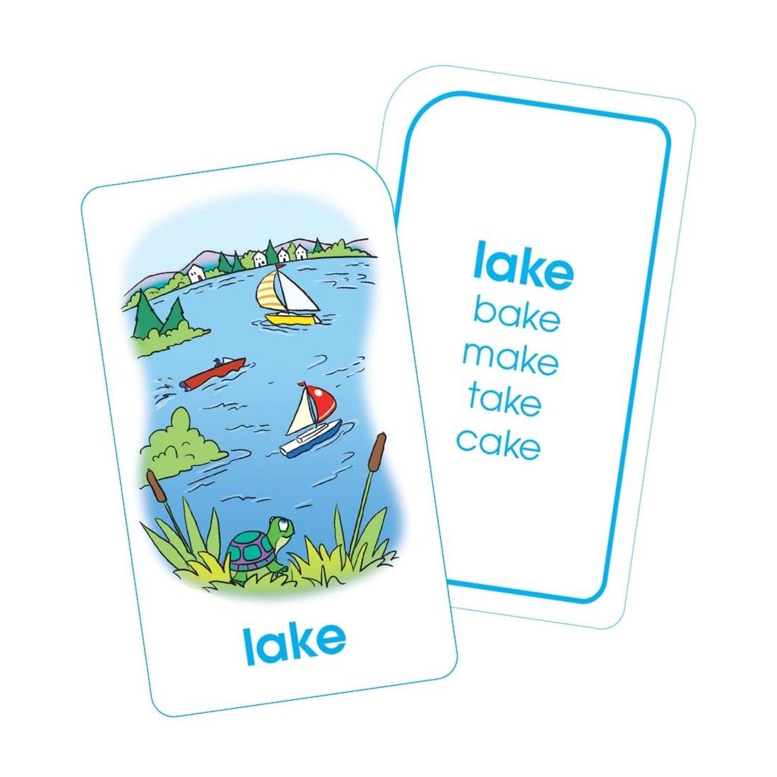 Sample double-sided word family flash card from School Zone Word Families Flash Cards