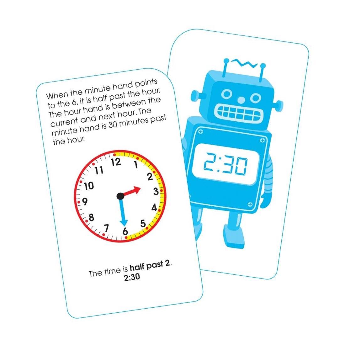 Sample double-sided time flash card from School Zone Time & Money Flash Cards