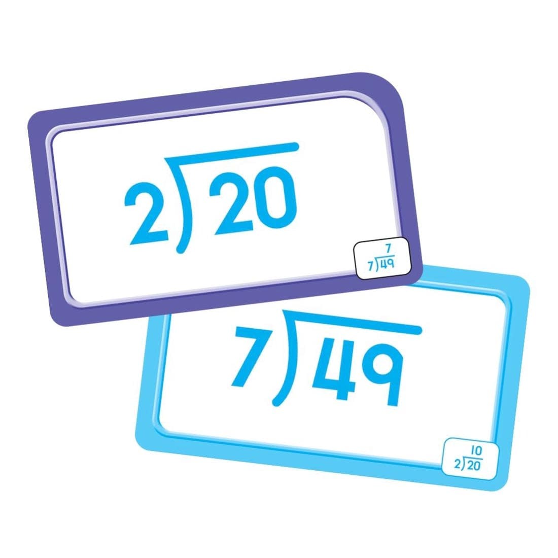 Sample double-sided division flash card from School Zone Division 0-12 Flash Cards