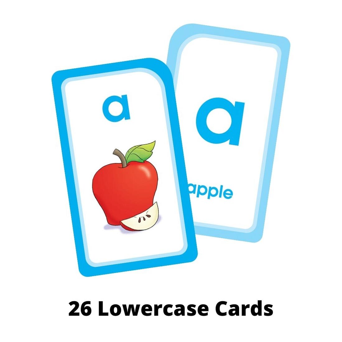 Sample double-sided lowercase alphabet flash card from School Zone Alphabet Match Flash Cards