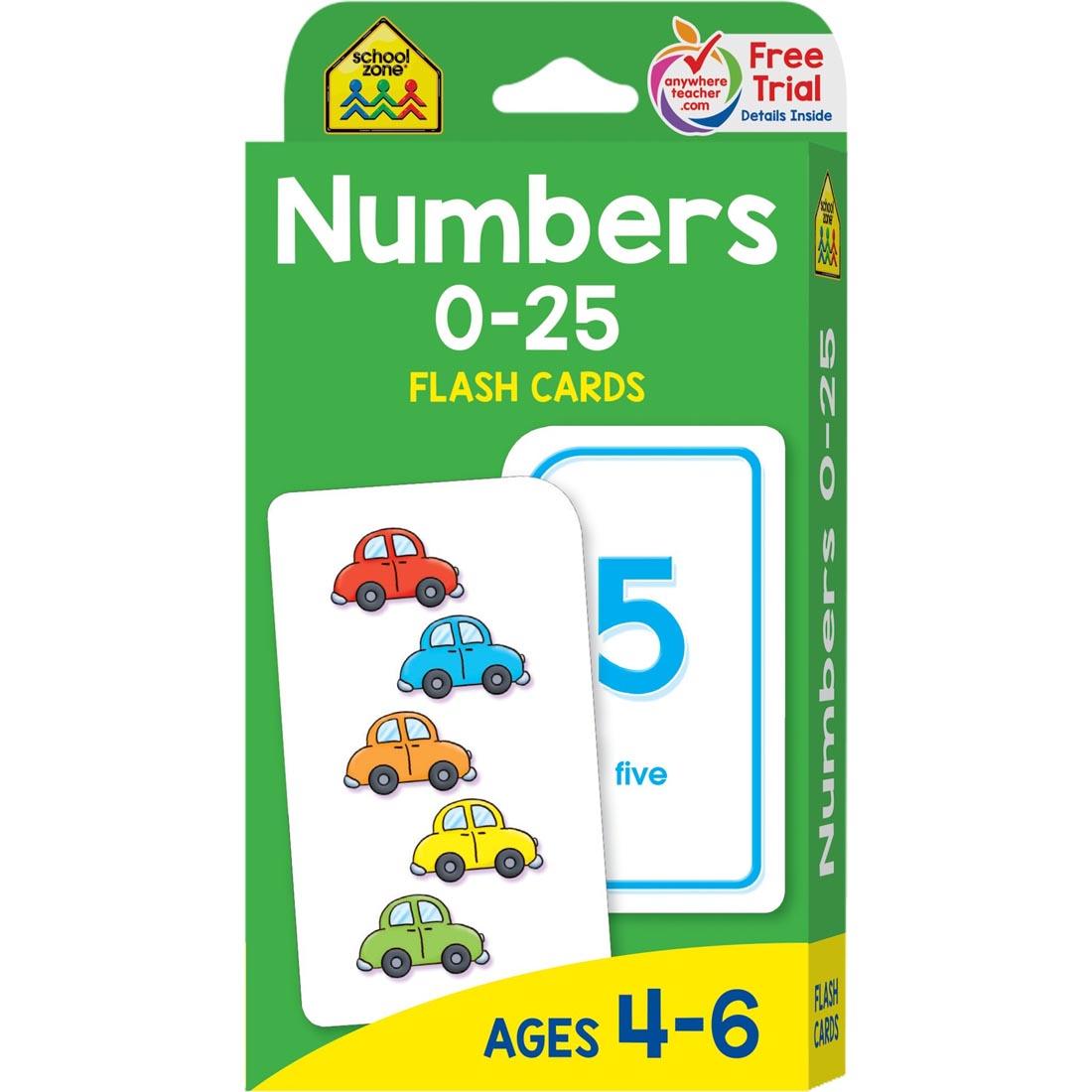 School Zone Numbers 0-25 Flash Cards