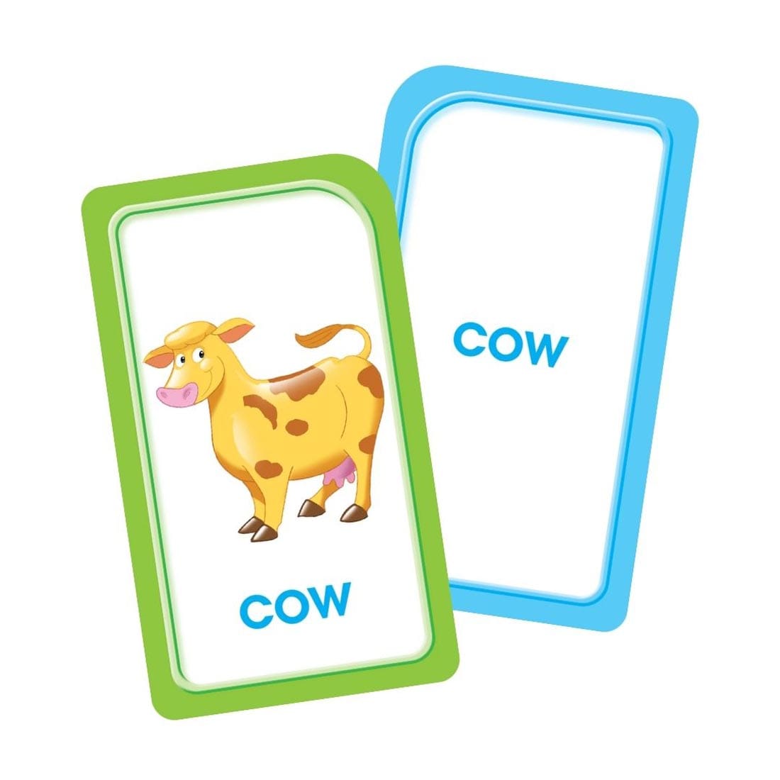 Cow double-sided picture words flash card from School Zone Picture Words Flash Cards