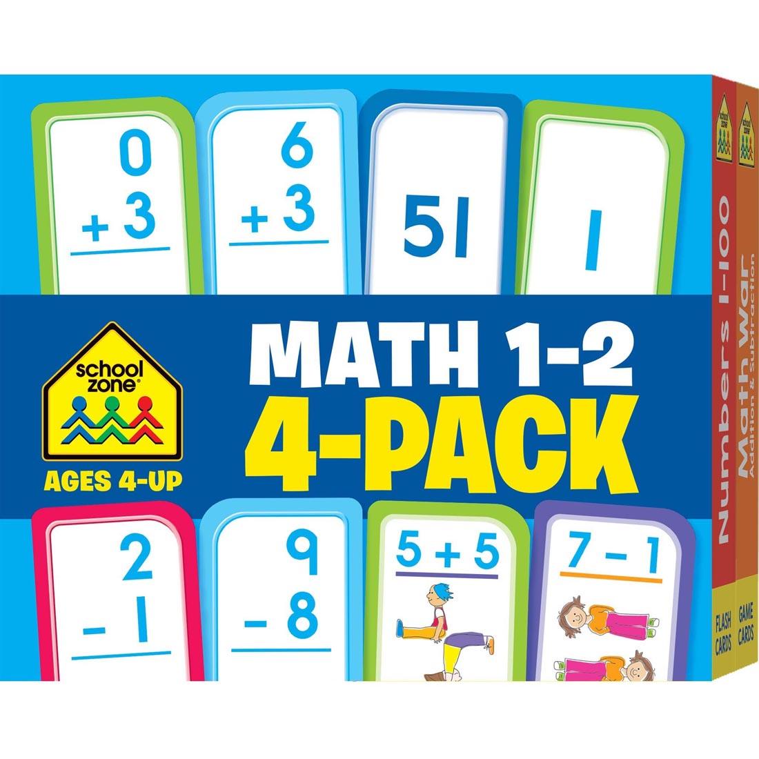 School Zone Math 1-2 Flash Cards 4-Pack