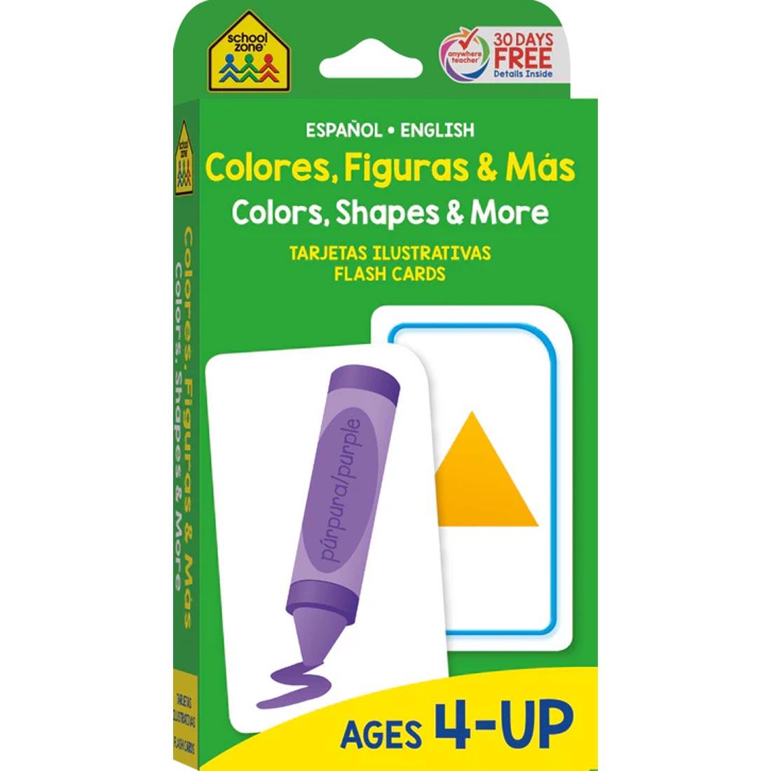 Package of Bilingual Colors, Shapes & More Flash Cards by School Zone