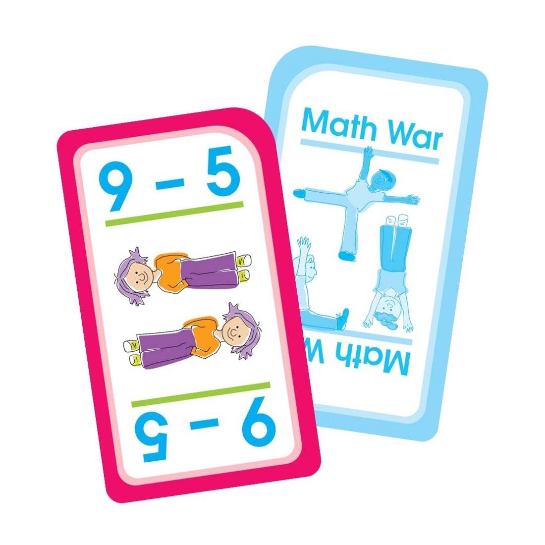 Sample subtraction problem card from School Zone Math War: Addition & Subtraction Game Cards