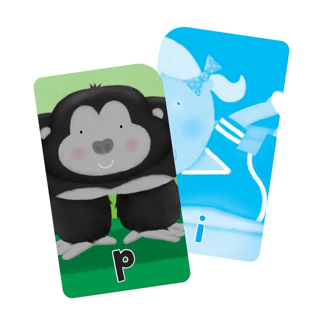 Sample double-sided letter card from School Zone Three-Letter Words Puzzle Cards