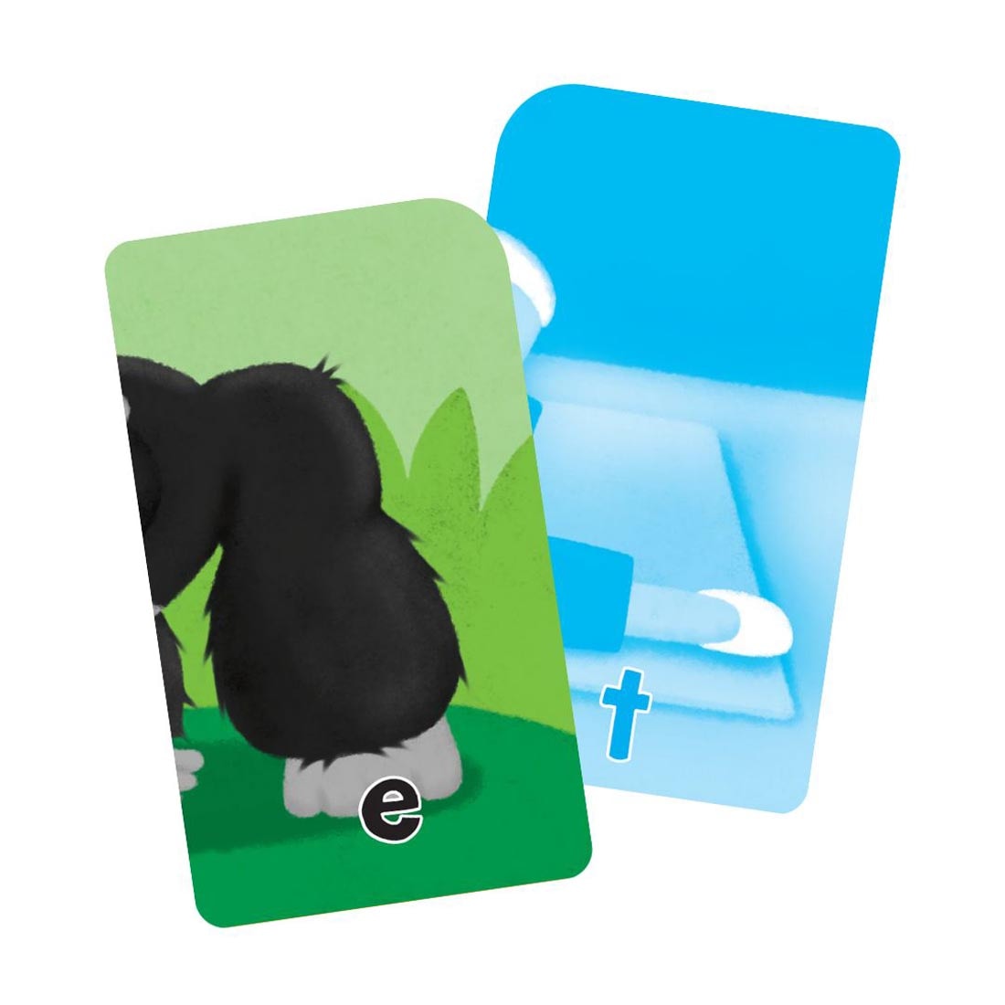 Sample double-sided letter card from School Zone Three-Letter Words Puzzle Cards