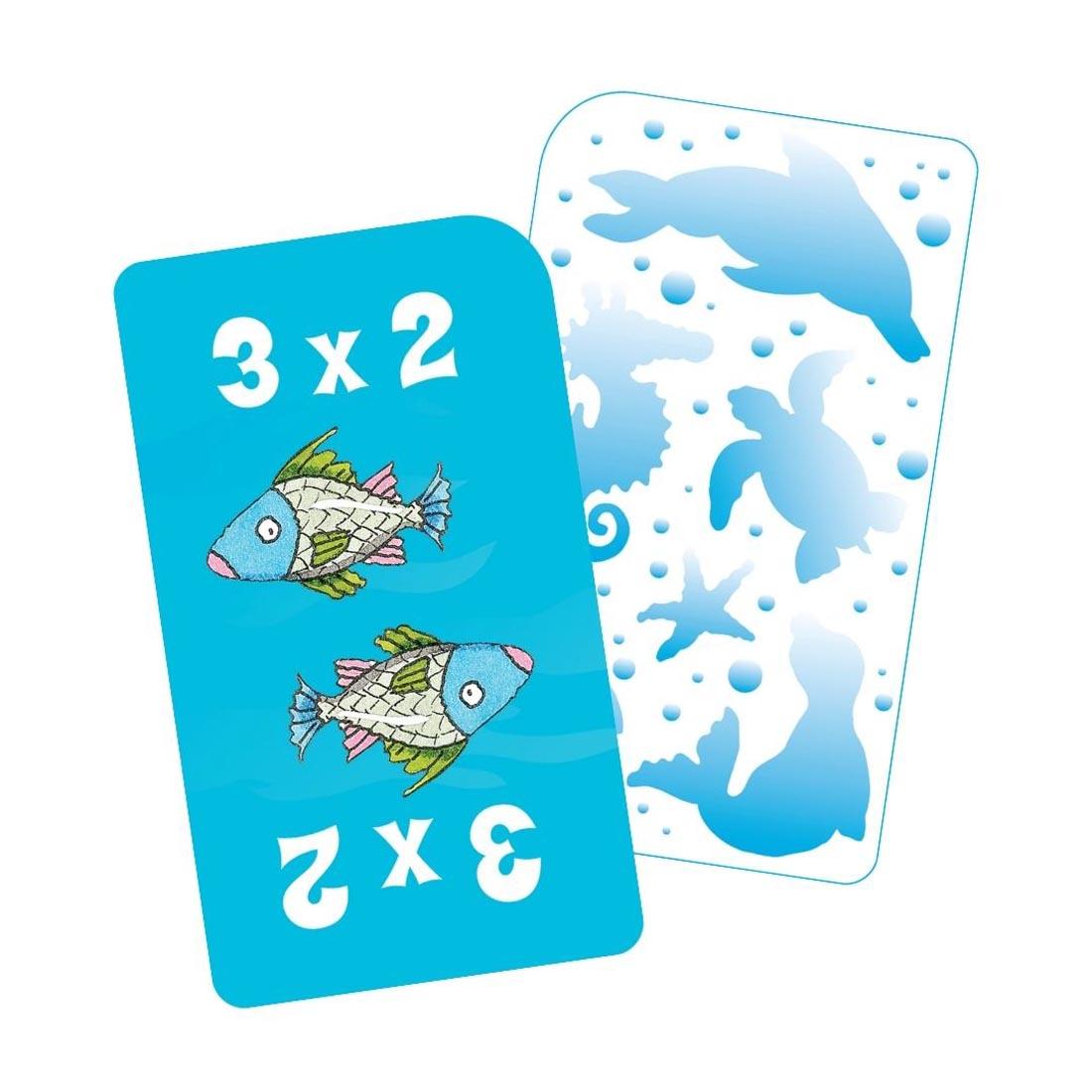 Sample multiplication problem card from School Zone Math War: Multiplication Game Cards