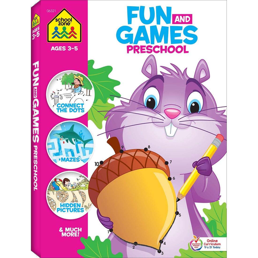 Cover of School Zone's Fun and Games Preschool Workbook