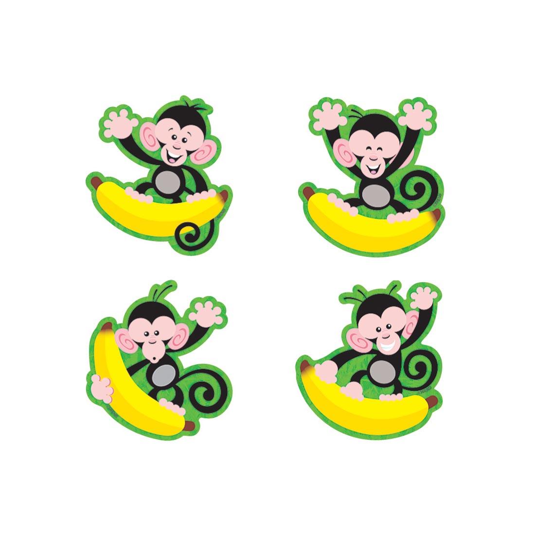 Four TREND Monkeys and Bananas Mini Accents