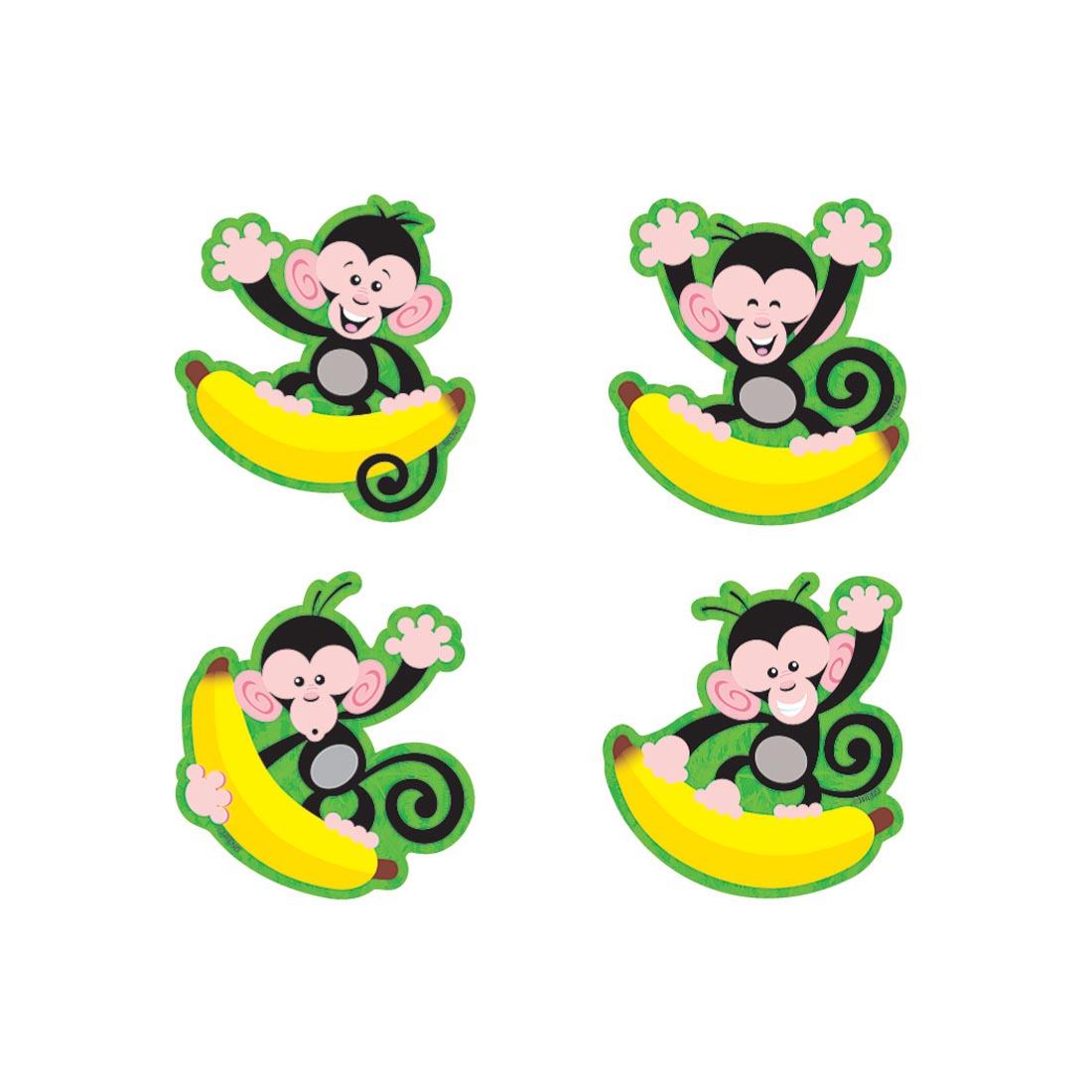 Four TREND Monkeys and Bananas Mini Accents