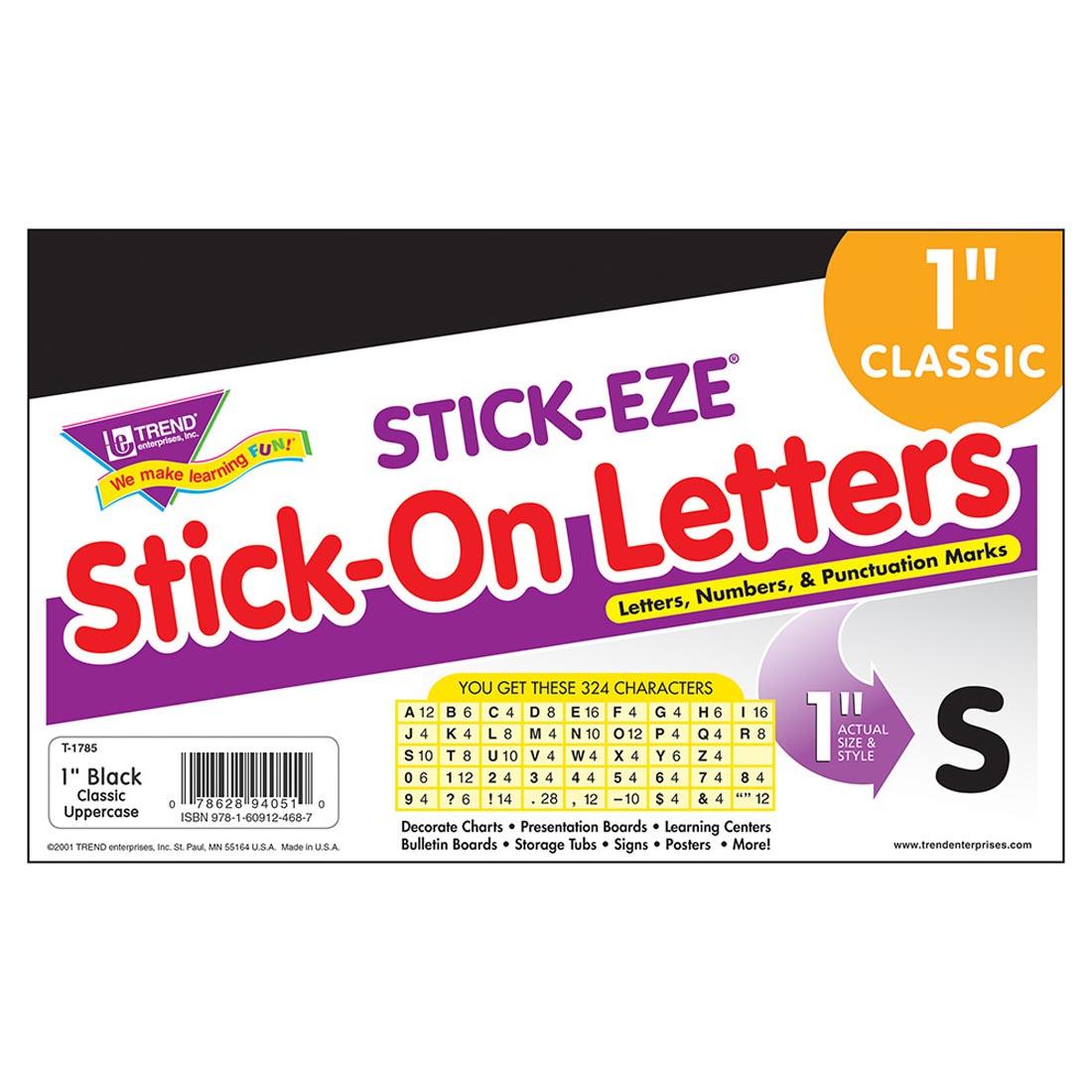 TREND STICK-EZE Black Letters 1"