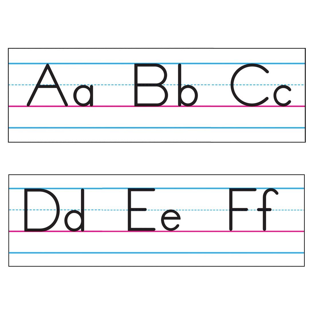 Part of the TREND Manuscript Basic Alphabet Zaner-Bloser Bulletin Board Set