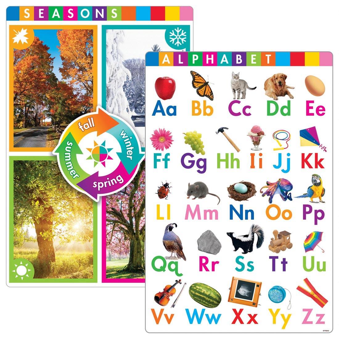 Seasons and Alphabet posters from the TREND Early FUNdamental Skills Learning Set