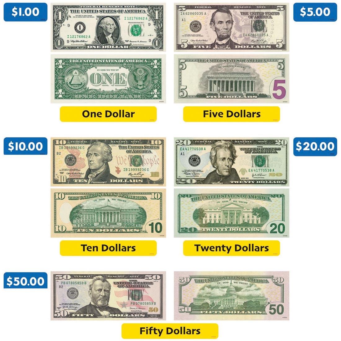 Currency pieces from the TREND U. S. Money Learning Set