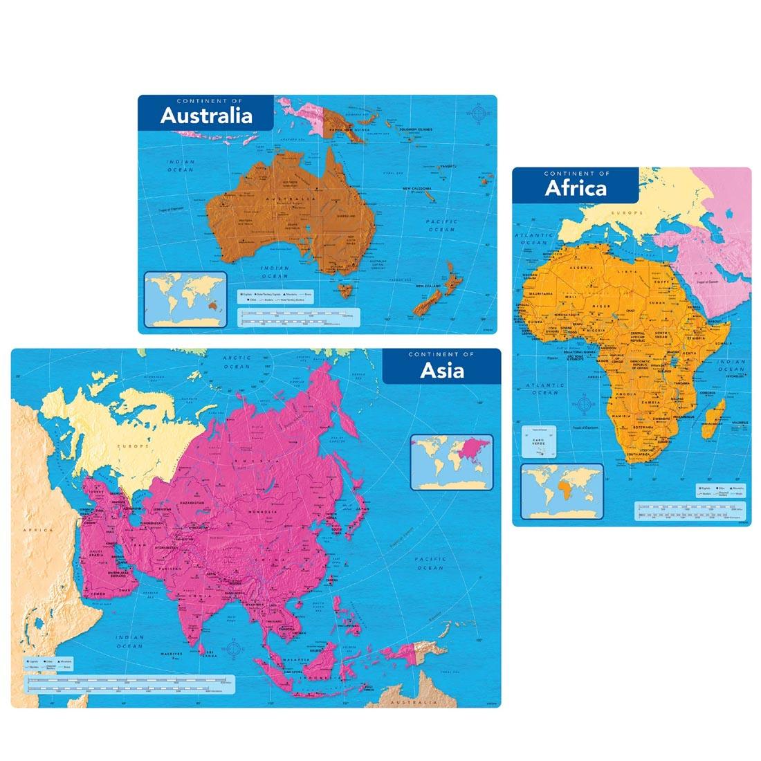 3 pieces from the TREND Continents of the World Learning Set