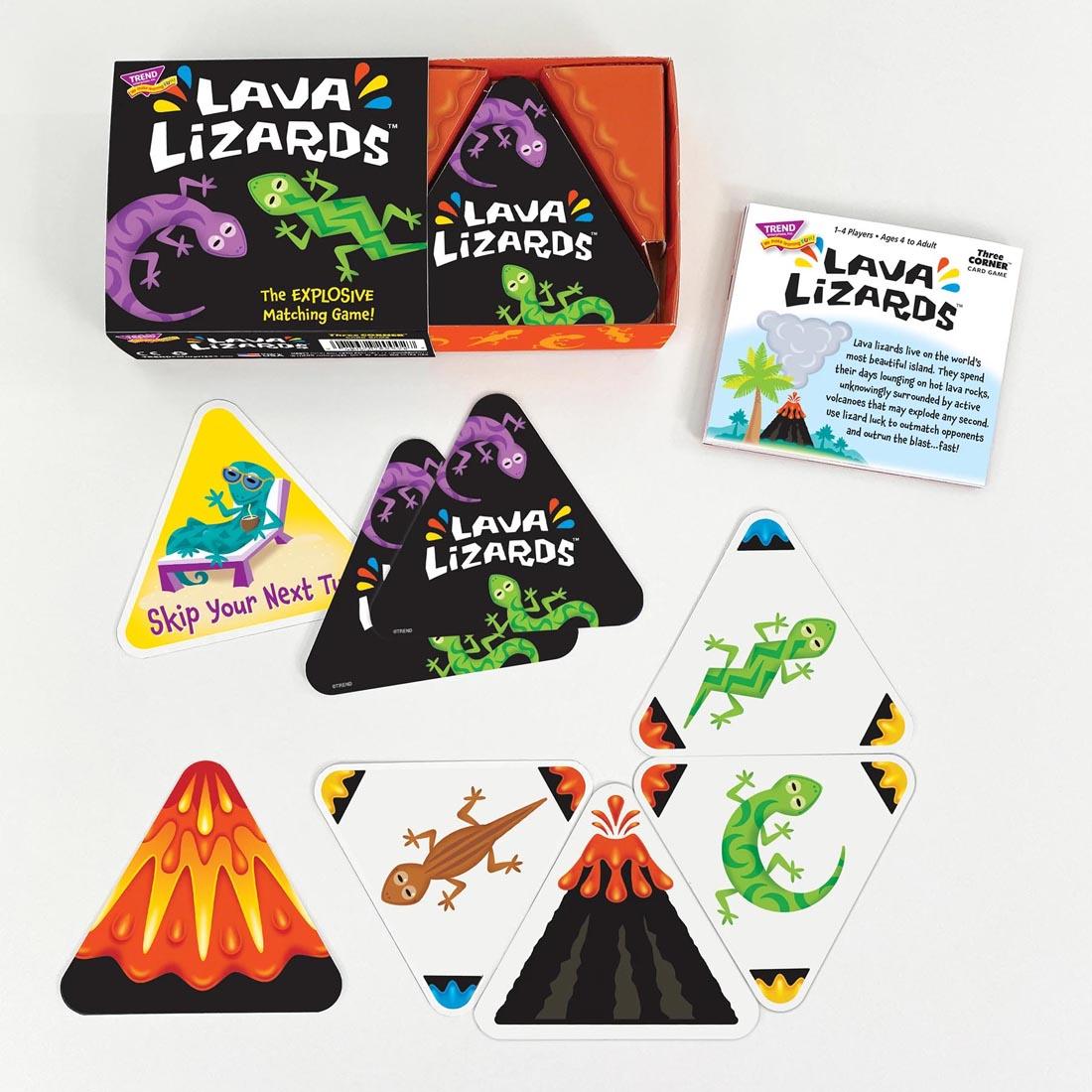 Trend Lava Lizards Three Corner Card Game - Matching - 1 to 4 Players - 1 Each