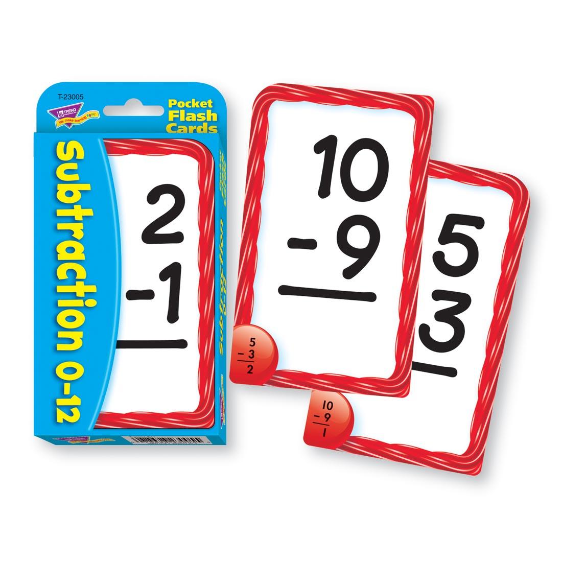 TREND Subtraction 0-12 Pocket Flash Cards