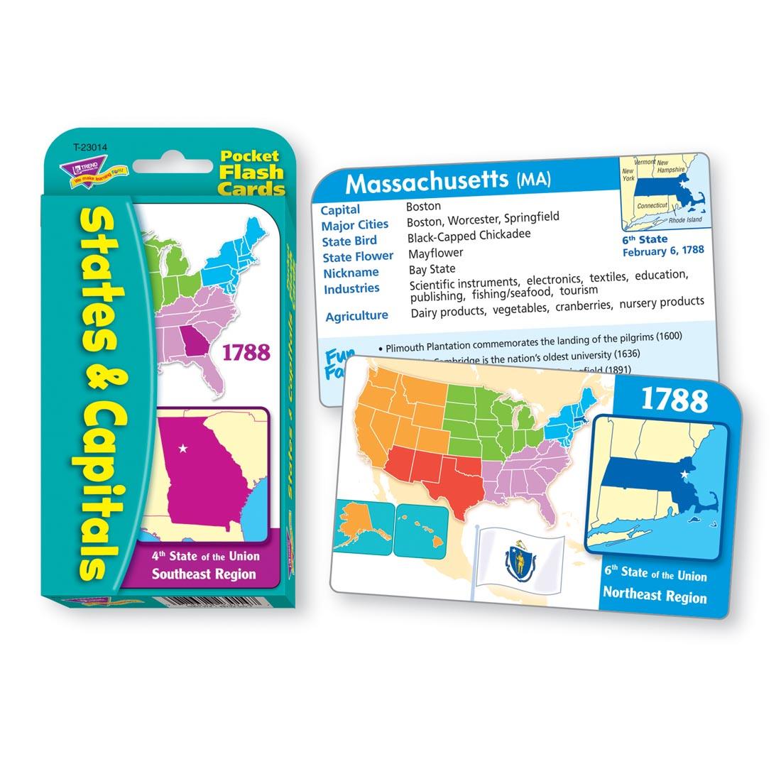 TREND States & Capitals Pocket Flash Cards