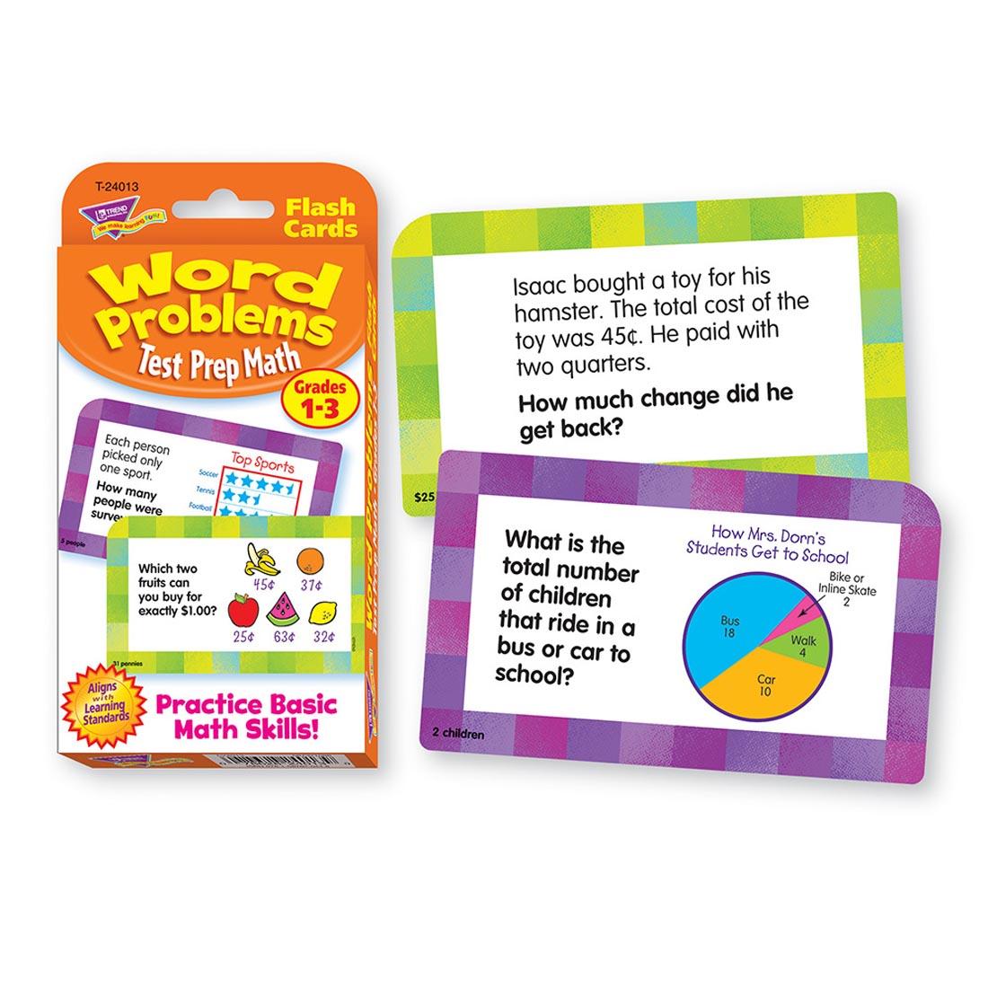 TREND Test Prep Math Word Problems Challenge Cards Grades 1-3