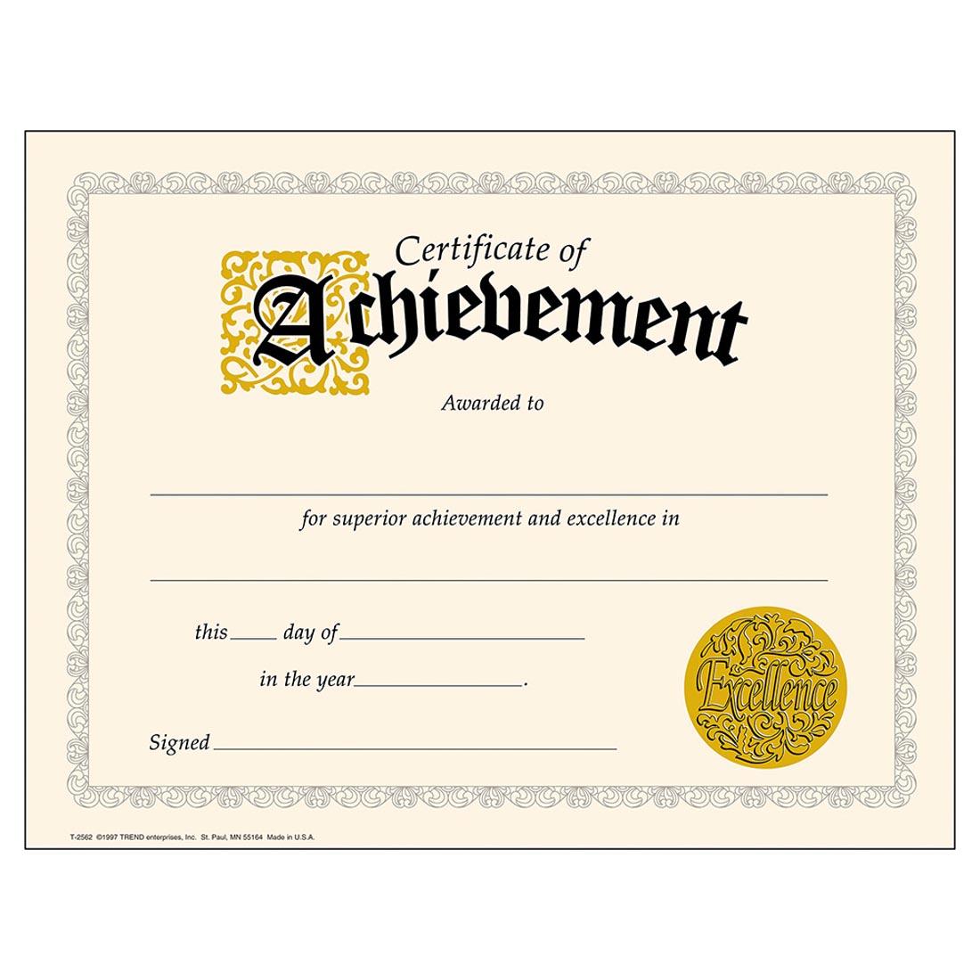 TREND Certificate of Achievement