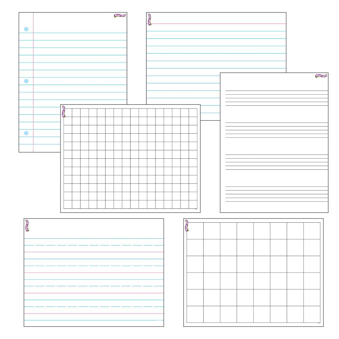 TREND Papers & Grids Wipe-Off Combo Pack