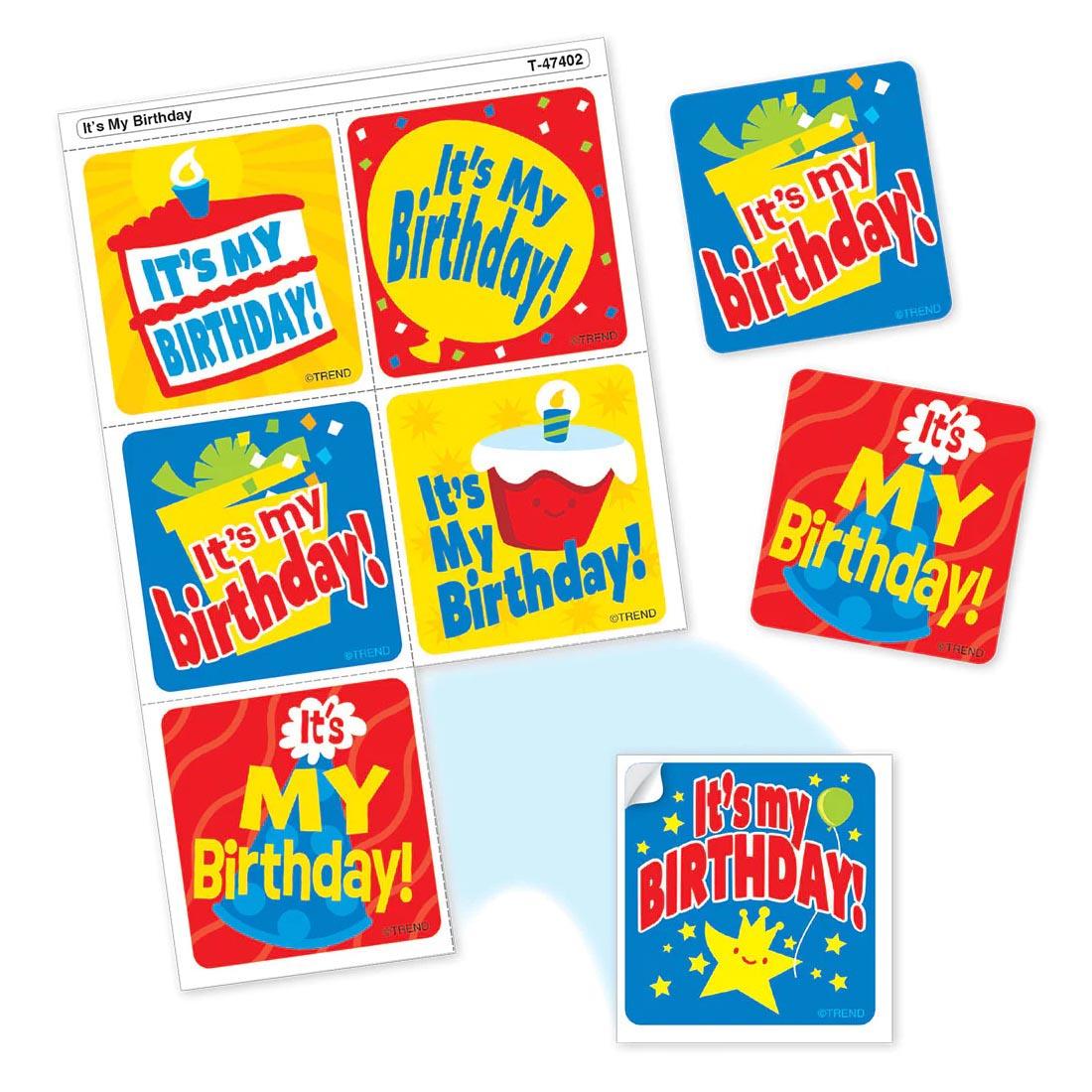 TREND It's My Birthday Tear & Share Stickers
