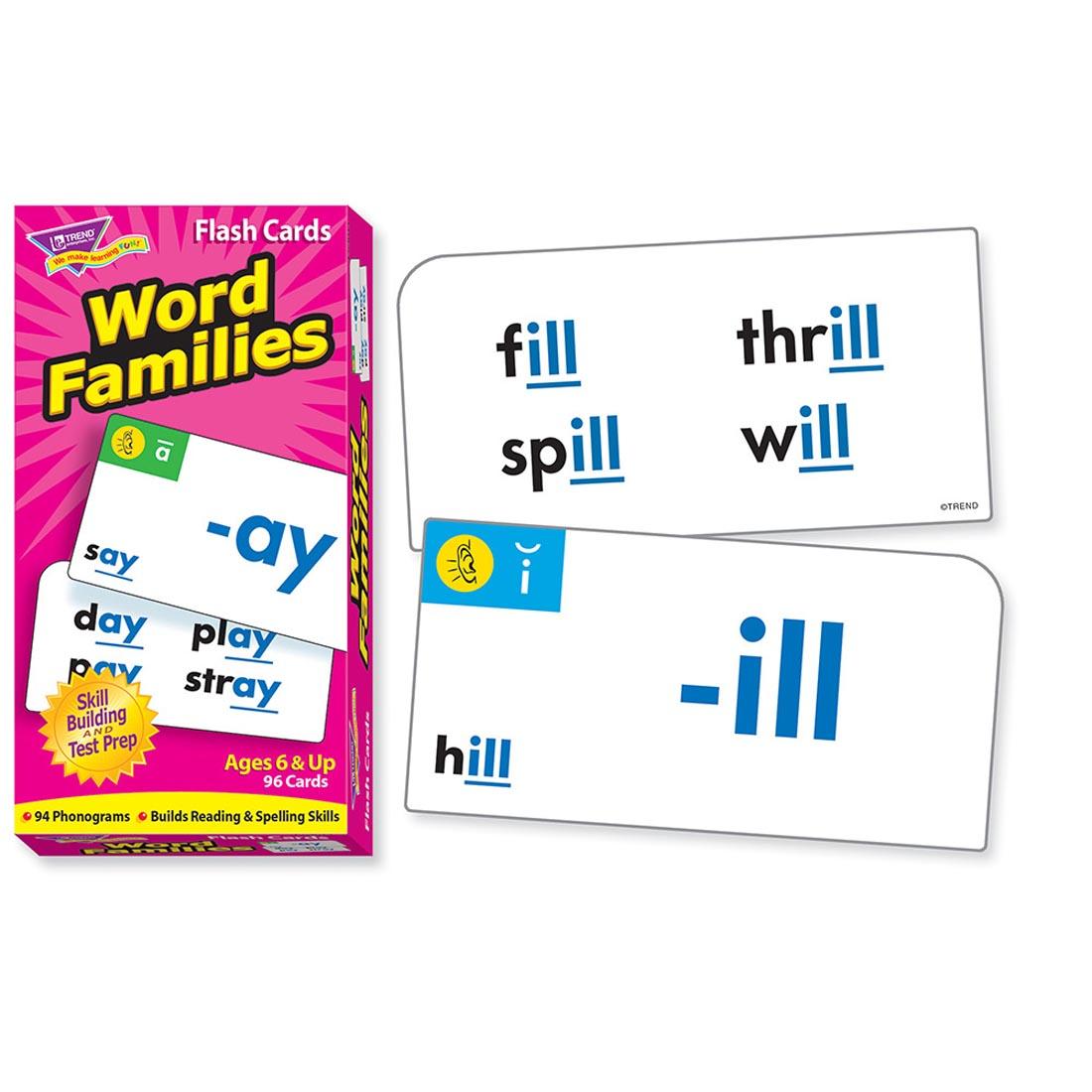 TREND Word Families Skill Drill Flash Cards