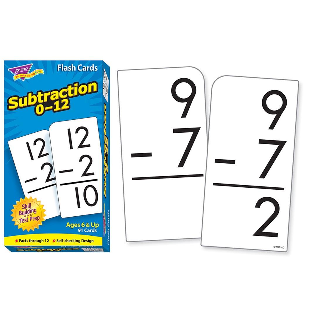 TREND Subtraction 0-12 Flash Cards