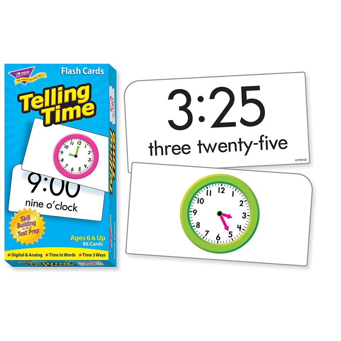 TREND Telling Time Skill Building Flash Cards