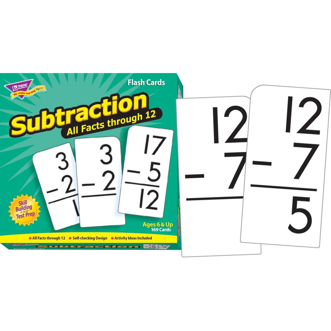 TREND Subtraction All Facts Through 12 Flash Cards