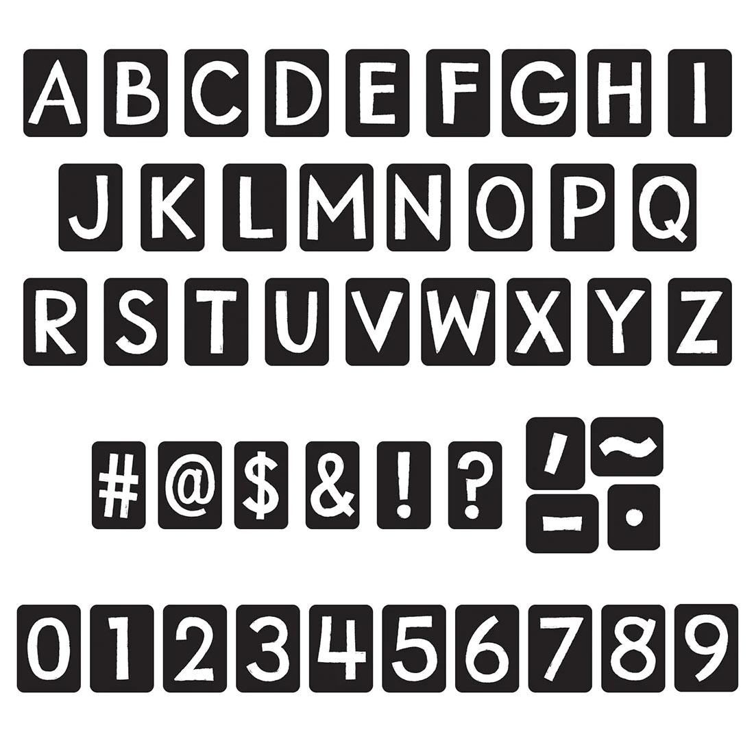 4" Black TREND Tiles Uppercase Ready Letters