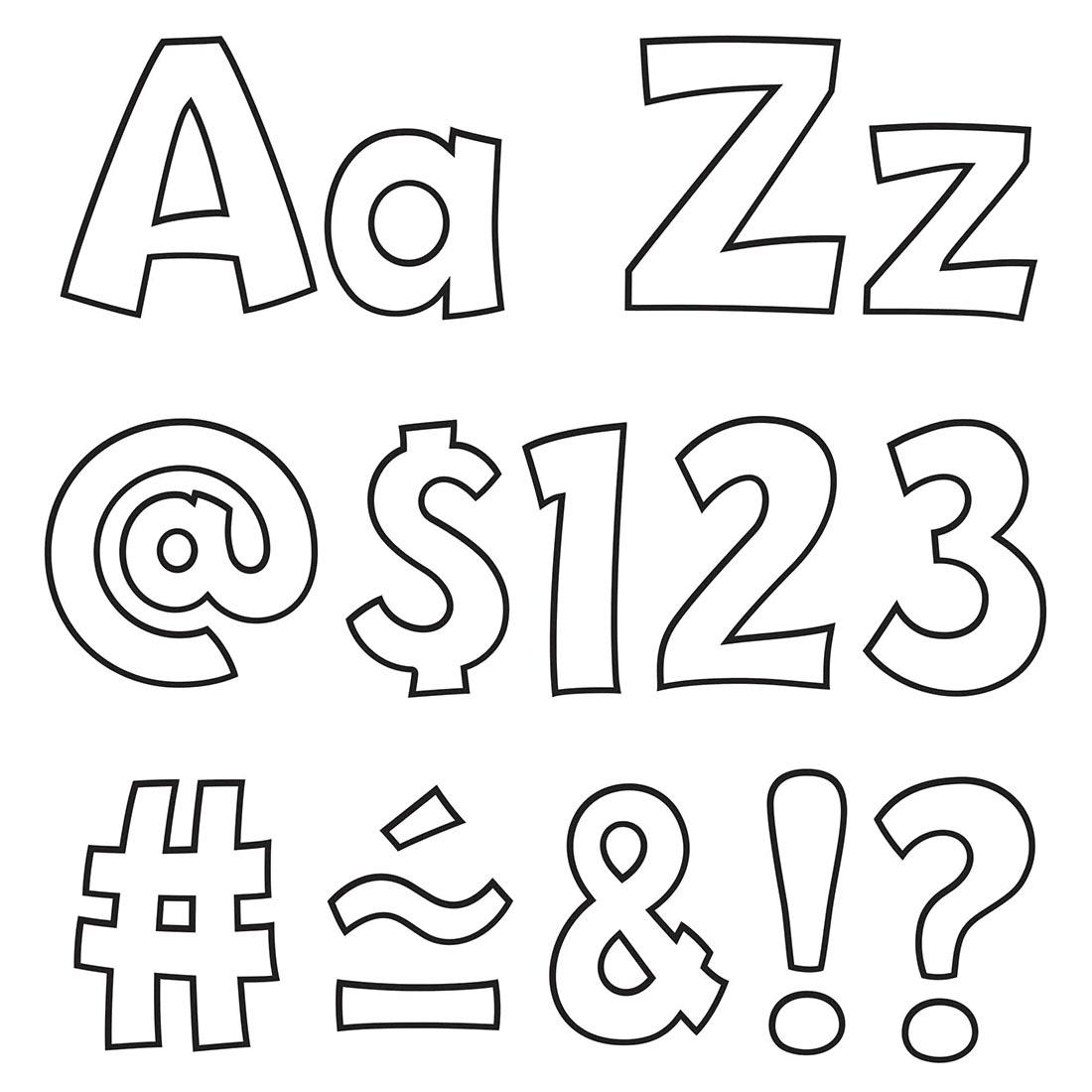 examples from 4" White TREND Playful Ready Letters Combo Pack