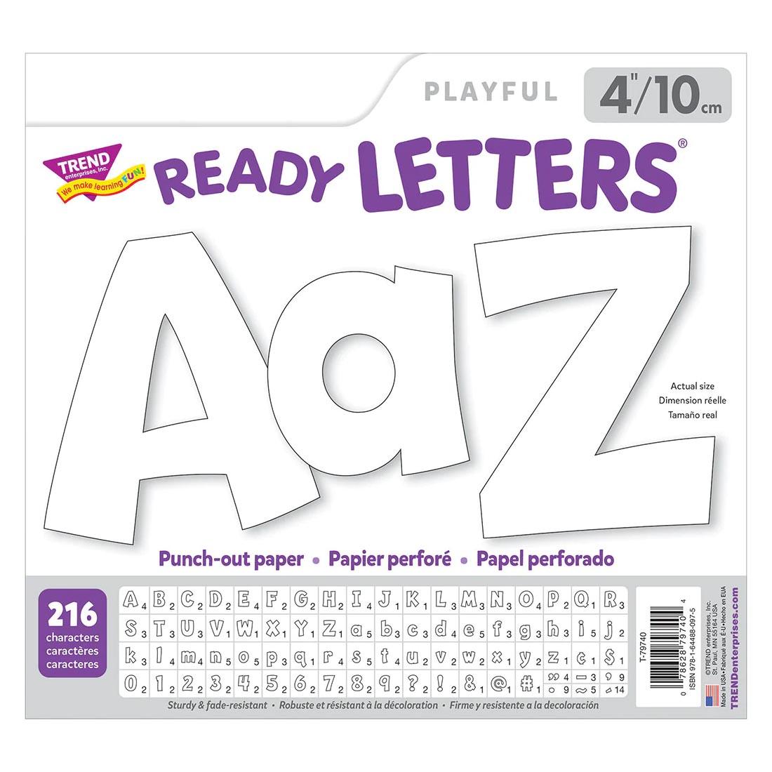 package of 4" White TREND Playful Ready Letters Combo Pack