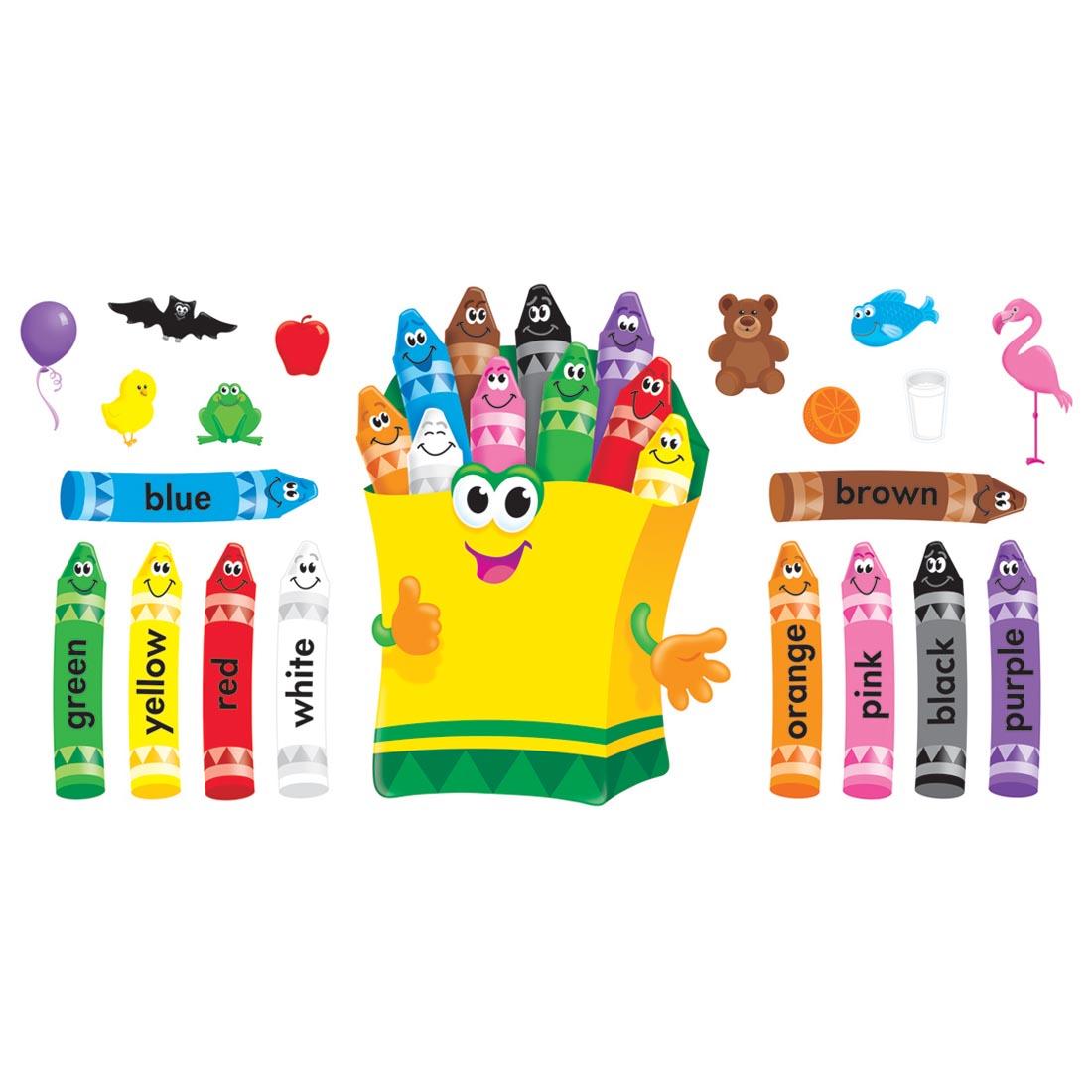 TREND Colorful Crayons Bulletin Board Set