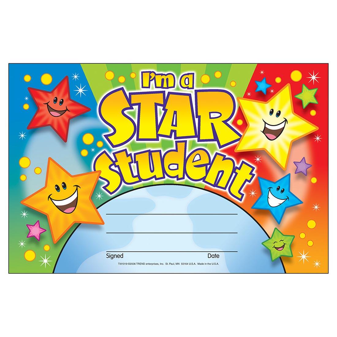 I'm a Star Student TREND Primary Recognition Award
