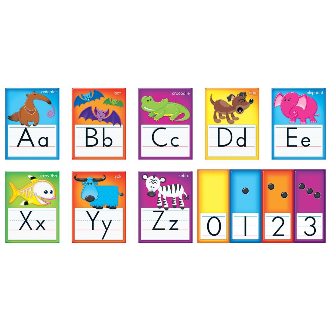 TREND Awesome Animals Alphabet Cards (Standard Manuscript) Bulletin Board Set