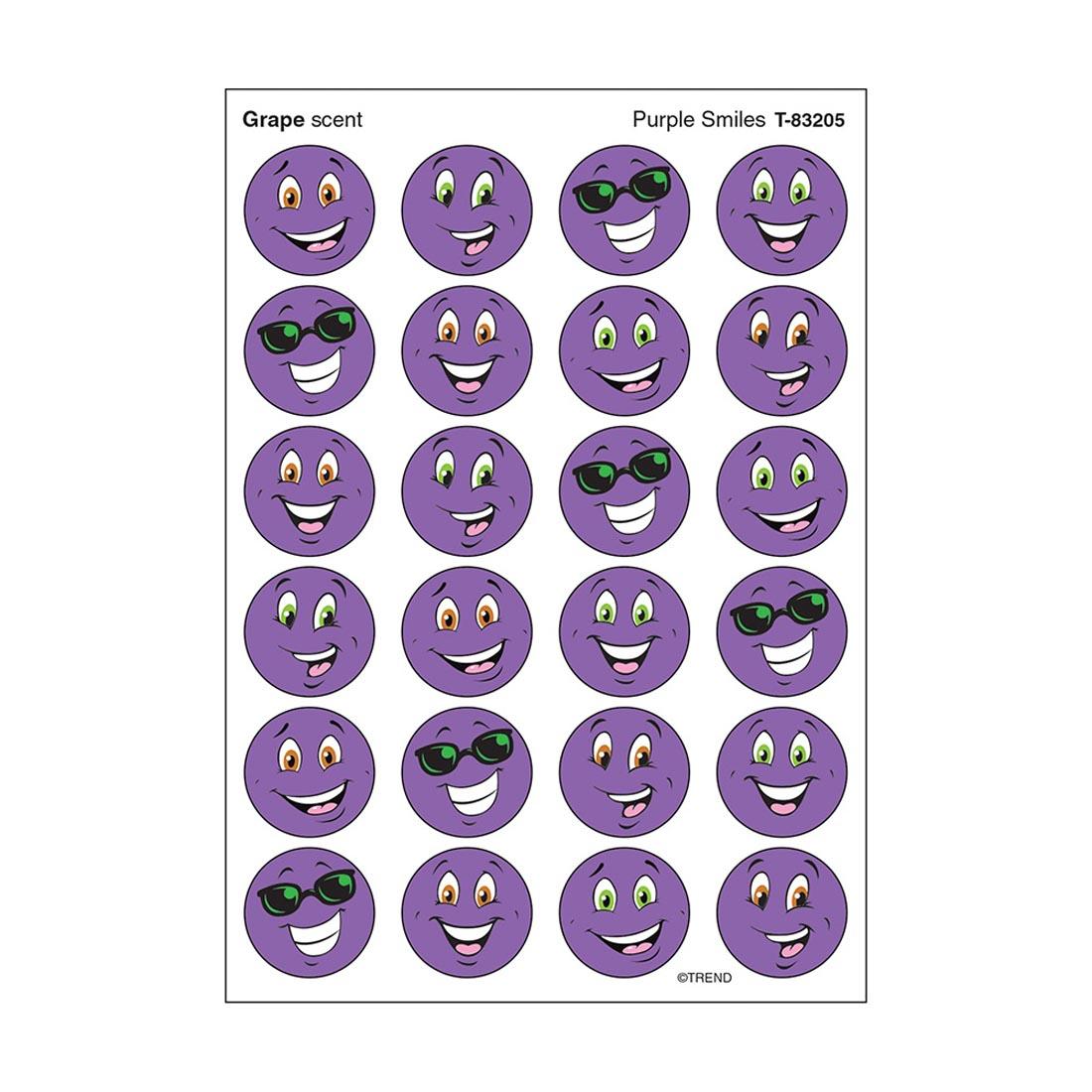 Grape Purple Smiles TREND Scratch 'n Sniff Stinky Stickers