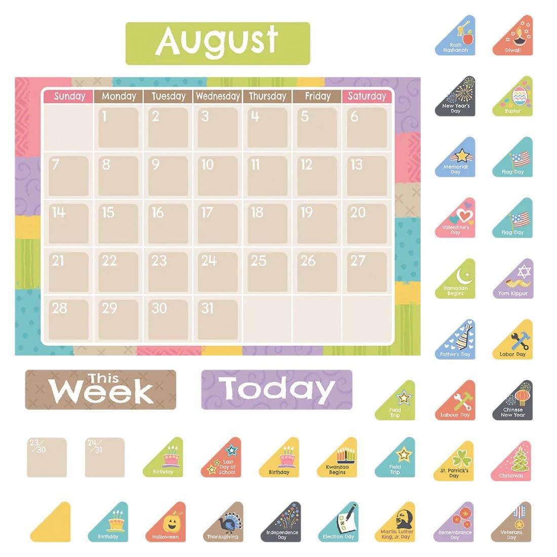 Calendar Bulletin Board Set from the Good To Grow collection by TREND