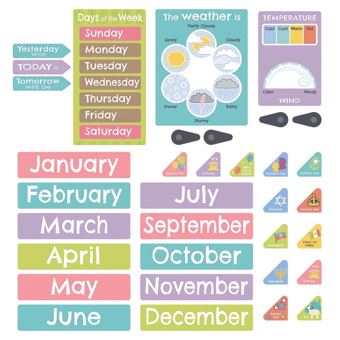 Calendar Bulletin Board Set from the Good To Grow collection by TREND