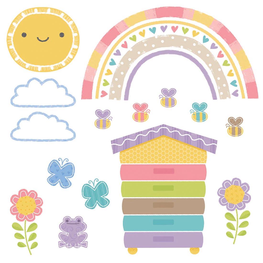 pieces from Rainbow Garden Bulletin Board Set from the Good To Grow collection by TREND